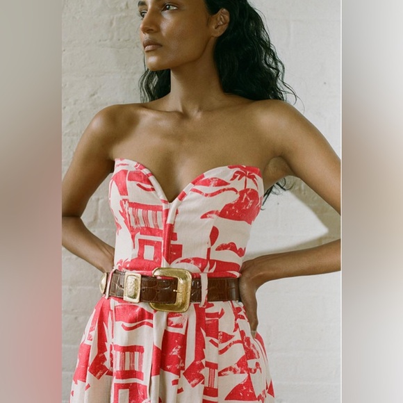 Rare two Piece Mara Hoffman top and skirt red print XS / 0 - Picture 10 of 10